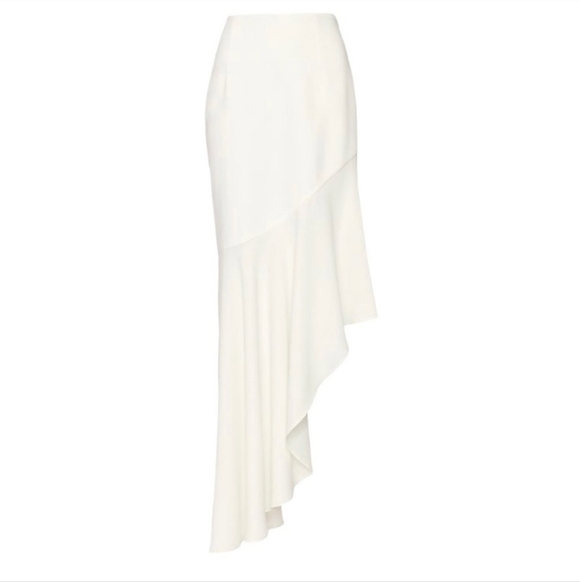 Intermix Dover Flounce Skirt Asymetrical White Size Small - Picture 3 of 13